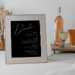 Menu Whimsical Minimal Script Black Wedding Drinke Poster<br><div class="desc">Dit griezelige, minimale script zwarte bruiloft drink menu poster is perfect voor je klassieke, eenvoudige zwarte en witte, moderne boho bruiloft. Het ontwerp biedt elegante, delicate en romantische handgeschreven kalligrafie met een formele shabby chic typografie. De blik zal goed gaan met om het even welk trouwseizoen: lente, zomer, herfst, of...</div>