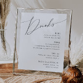 Menu Whimsical Minimalist Script Wedding Drinken Poster