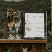 Menu Whimsical Wildflower Ivory Wedding Drinken Poster