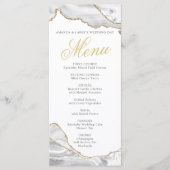 Menu White and Gold Agate (Wit en Gold Agate) Kaar (Voorkant)