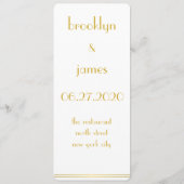 Menu White and Golden Great Gatsby Wedding (Achterkant)
