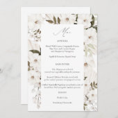 Menu White Boho Floral 2 Kaart (Voorkant / Achterkant)