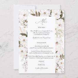 Menu White Boho Floral 2 Kaart