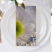 Menu White Daisy and Diamond Ring Wedding