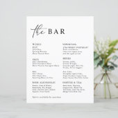Menu White Modern Minimalist Wedding Bar (Staand voorkant)