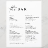Menu White Modern Minimalist Wedding Bar (Voorkant)