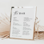 Menu White Modern Minimalist Wedding Bar<br><div class="desc">Ontworpen om te coördineren met voor het Collectie van de Uitnodiging van het Pure Bieden. Klik op "Details" om meer informatie te wijzigen. Om de tekst te verplaatsen of de grootte, de doopvont, of de kleur te veranderen, klik "uitgeven gebruikend het Hulpmiddel van het Ontwerp". Uitzicht de verbinding van het...</div>