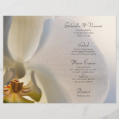 Menu White Orchid Flower Elegance Wedding (Voorkant)