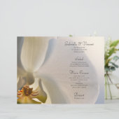 Menu White Orchid Flower Elegance Wedding (Staand voorkant)