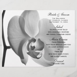 Menu White Orchid Flower Wedding