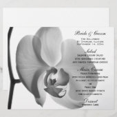Menu White Orchid Flower Wedding (Voorkant / Achterkant)