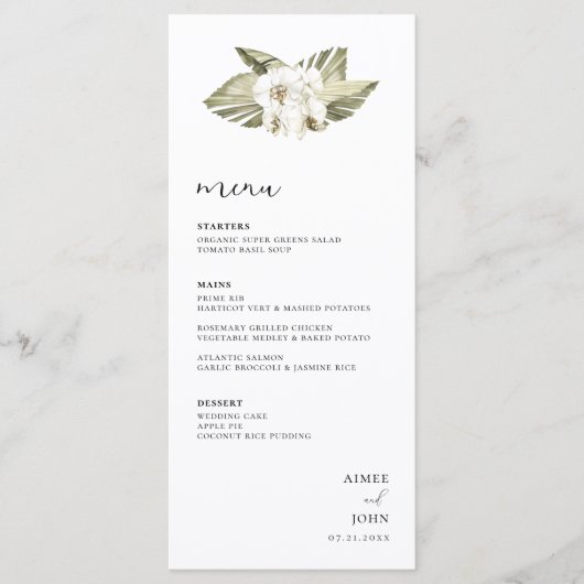 Menu White Orchid Wedding (Voorkant)