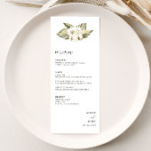 Menu White Orchid Wedding