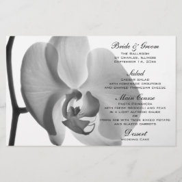 Menu White Orchid Wedding