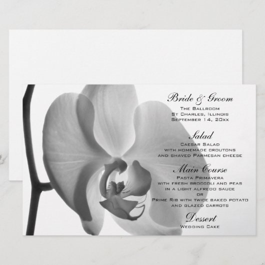 Menu White Orchid Wedding (Voorkant / Achterkant)