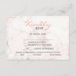 Menu White Rose Marble Keuze RSVP-kaart