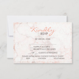 Menu White Rose Marble Keuze RSVP-kaart