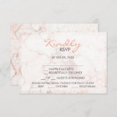 Menu White Rose Marble Keuze RSVP-kaart (Voorkant / Achterkant)