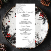 Menu White Snowflakes Winter Wedding