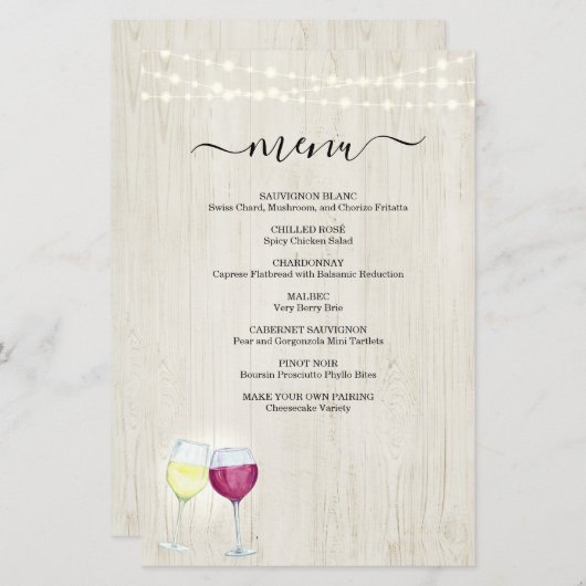 Menu Wijnbewerking (Voorkant / Achterkant)