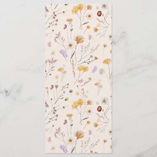 Menu Wildflower Boho (Achterkant)