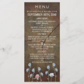 Menu Wildflower Oak Wood Weddenschap (Voorkant)