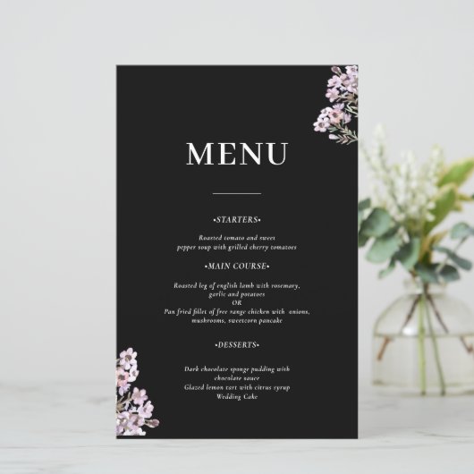Menu Wildflower Wedding (Staand voorkant)