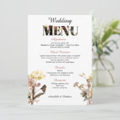 Menu Wildflower Wedding (Staand voorkant)