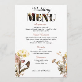 Menu Wildflower Wedding