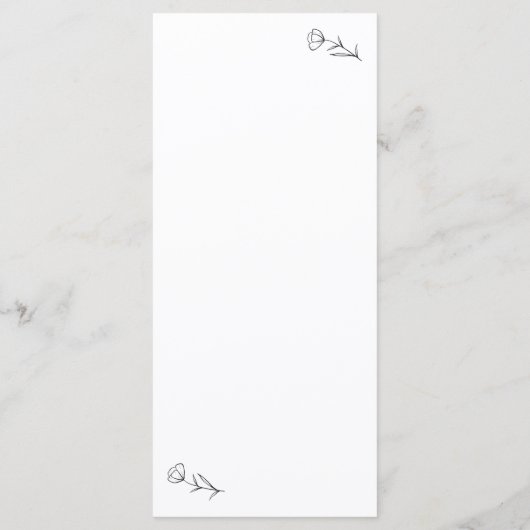 Menu Wildflower Wedding (Achterkant)