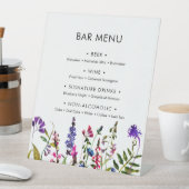 Menu Wildflower Wedding Bar Reclamebord Met Voetstuk (Insitu)