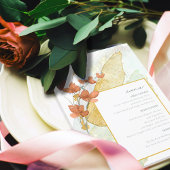 Menu Wildflower Wedding Waterverf Gold ID954