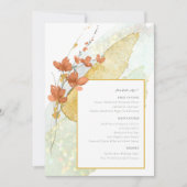 Menu Wildflower Wedding Waterverf Gold ID954 (Voorkant)