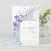 Menu Wildflower Wedding Waterverf Peri ID954 (Staand voorkant)