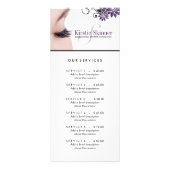 Menu Wimper- en waxservice (Voorkant)