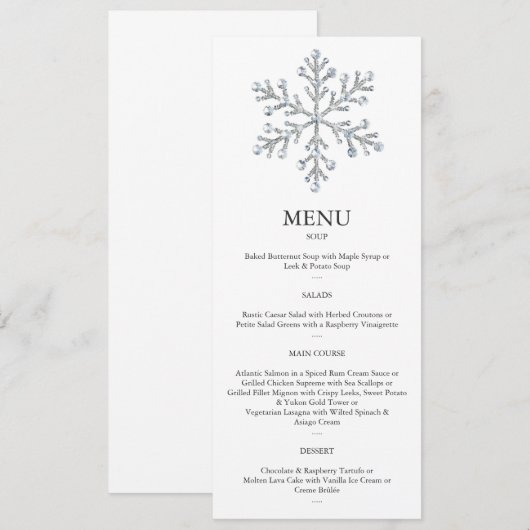 Menu Winter Snowflake 2 (Voorkant / Achterkant)