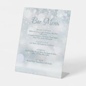 Menu Winter Snowflakes Bar Reclamebord Met Voetstuk (Voorkant)