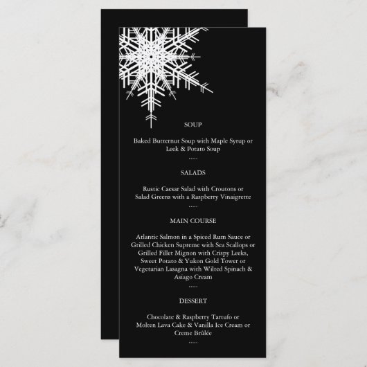 Menu Winter Weddenschap (Voorkant / Achterkant)