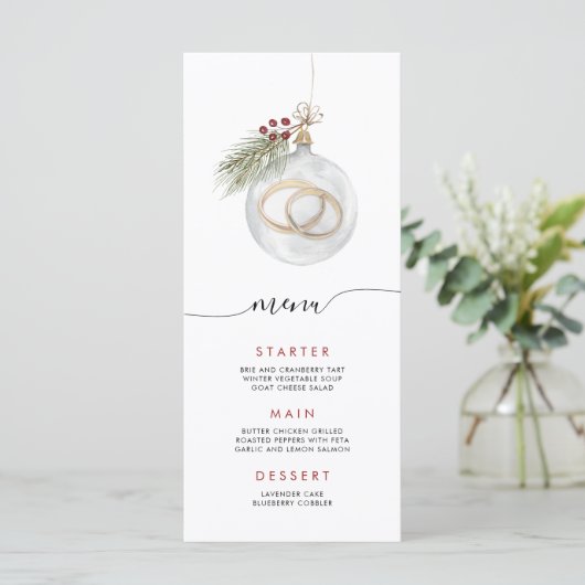 Menu Winterkerstversiering (Staand voorkant)