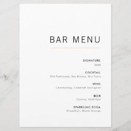 Menu Wit-& Gold Modern Minimalistische Weddenbalk