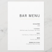 Menu Wit-& Gold Modern Minimalistische Weddenbalk (Voorkant)