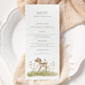 Menu Woodland Forest Baby shower