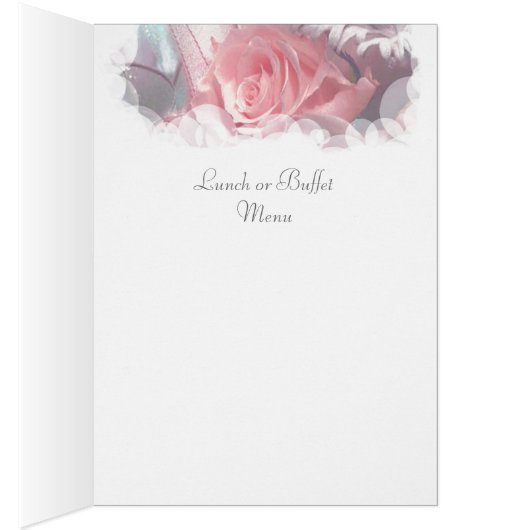 Menu Zacht roze rozen bruiloft (Binnen (Rechts))