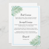 Menu Zacht tropisch handpalm Leaf Wedding (Voorkant / Achterkant)