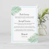 Menu Zacht tropisch handpalm Leaf Wedding (Staand voorkant)