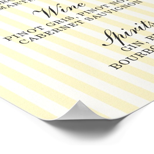 Menu Zachte gele strepen Poster (Hoek)