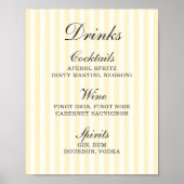 Menu Zachte gele strepen Poster (Voorkant)