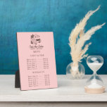 Menu Zakelijke prijs van Logo bakkerij Fotoplaat<br><div class="desc">Doe een plekje in het menu Zakelijke prijs van de Logo bakkerij. Dit ontwerp kenmerkt een elegante cake logo op een roze achtergrond. Ideaal voor bakkerijen, gebak- en banketbakkerswinkels, cafés, cateraars, restaurants of alle met de voedselvoorziening verband houdende zaken. Pas dit douaneontwerp met uw eigen tekst aan. Een niet-aanraking manier...</div>
