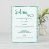 Menu zee Grass Beach Weddenschappen Reception Kaart (Staand voorkant)