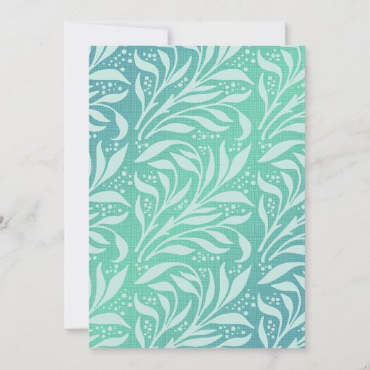 Menu zee Grass Beach Weddenschappen Reception Kaart (Achterkant)